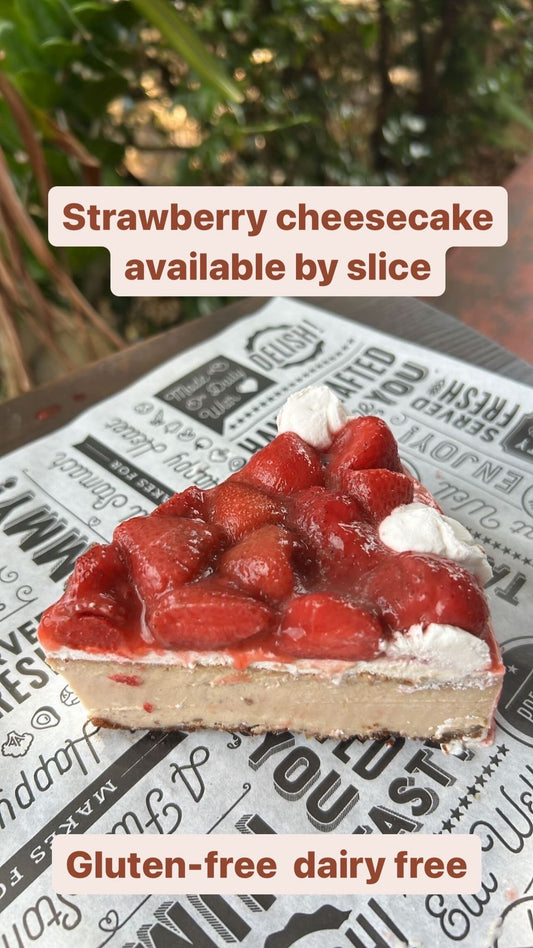 Vegan Strawberry Cheesecake slice