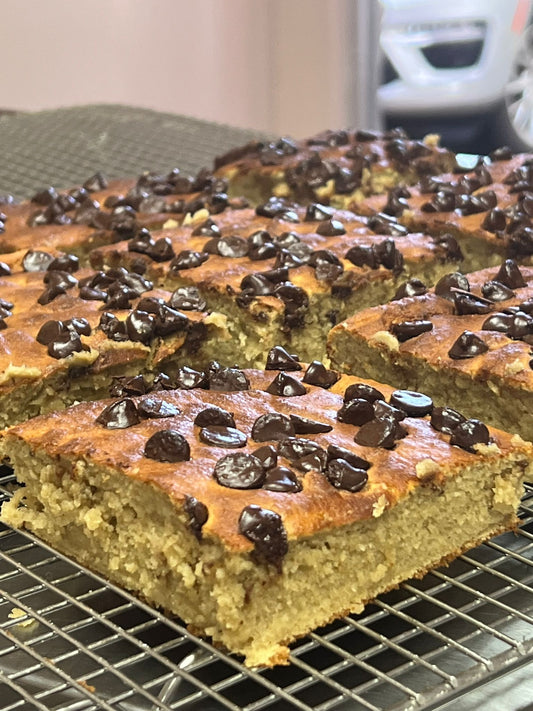 Banana cake slice GF